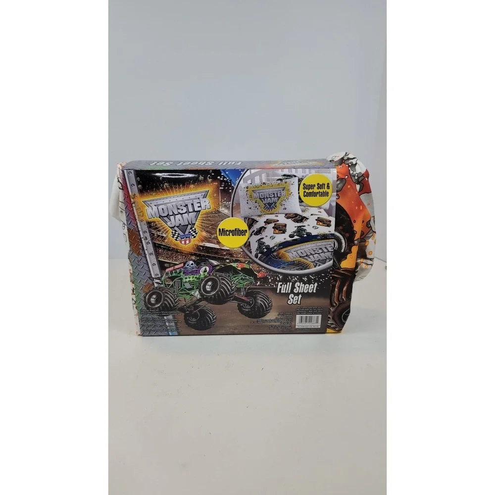 Monster Jam Grave Digger Full Sheet Set 2010s Kids Bedding New Old Stock 2013